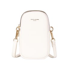 David Jones Double Zip Phone Case White