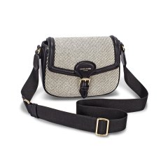 David Jones Black Textile Half Flap Crossbody Bag David Jones Black Textile Half Flap Crossbody Bag