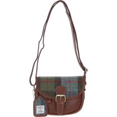 Ashwood Leather Harris Tweed Tan Macleod Saddle Crossbody Bag Small Ashwood Leather Harris Tweed Tan Macleod Saddle Crossbody Bag Small