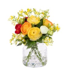Floralsilk Orange Ranunculus & Gypsophila in Vase Floralsilk Orange Ranunculus & Gypsophila in Vase