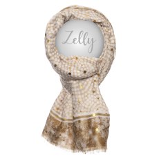 Zelly Metallic Spots Taupe Scarf