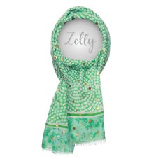 Zelly Metallic Spots Green Scarf