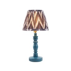 Endon Marlin Blue Bilbury Lamp & 20cm Pearl Grey Zigzag Shade
