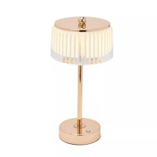 Widdop Hestia Crystal USB LED Touch Table Lamp Gold Base