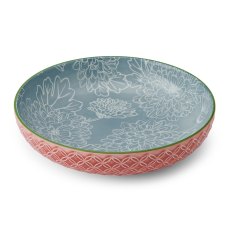Mikasa Leaf Print Geometric Pasta Bowl