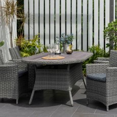 Bermuda Dark 6 Seater Oval Dining Set