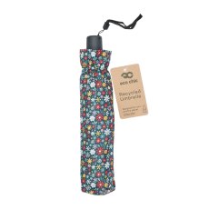Eco Chic Black Ditsy Mini Umbrella