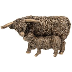 Joe Davies Bronze Highland Cow & Calf Small
