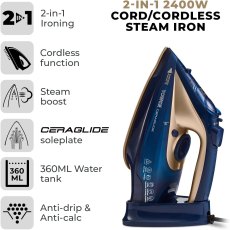 Tower Ceraglide 2400W Cord/Cordless Iron