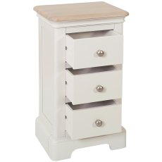 Broadway 3 Drawer Compact Bedside Table in Grey Mist