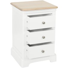Broadway 3 Drawer Bedside Table in White