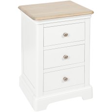 Broadway 3 Drawer Bedside Table in White