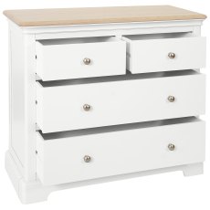 Broadway 2 Over 2 Drawer Chest in White