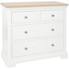 Broadway 2 Over 2 Drawer Chest in White