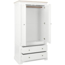 Broadway 2 Drawer Double Gents Wardrobe in White