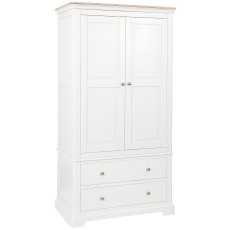 Broadway 2 Drawer Double Gents Wardrobe in White Broadway 2 Drawer Double Gents Wardrobe in White