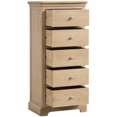 Broadway 5 Drawer Tallboy in Oak