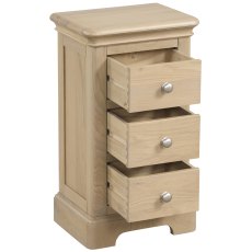 Broadway 3 Drawer Compact Bedside Table in Oak