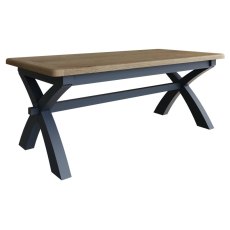 Heritage Editions Blue 2m Fixed Dining Table and 6 Wooden Chairs