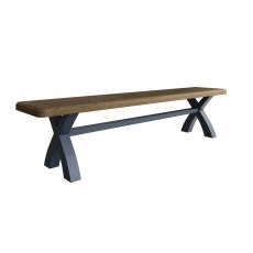 Heritage Editions Blue 2m Crossed Leg Dining Bench