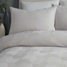 Serene Grey Embossed Geo Duvet Set