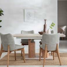 Arlo 1.6m Extending Dining Table & 4 Spencer Chairs