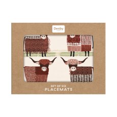 Denby Highland Cow Set of 6 Placemats