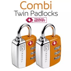 Go Travel Combi Twin Padlocks TSA Orange
