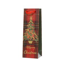 Kaemingk Check Christmas Tree Bottle Bag
