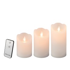Kaemingk Set of 3 White Remote LED Candles Kaemingk Set of 3 White Remote LED Candles
