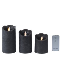 Kaemingk Set of 3 Grey Remote LED Candles Kaemingk Set of 3 Grey Remote LED Candles
