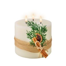 Kaemingk Large Decorative LED Triple Wick Candle