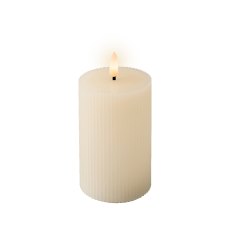 Kaemingk Cream LED Carved Wick Candle