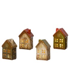 Kaemingk Large LED Stoneware House Ornament