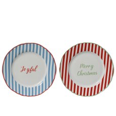 Kaemingk Festive Striped Breakfast Plate