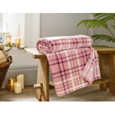 Deyongs Snuggle Touch Check Throw Pink