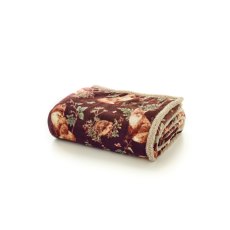 Deyongs Sherpa Fleece Throw Woodland Wildlife Wine