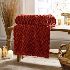 Deyongs Tadcaster Fleece Throw Paprika