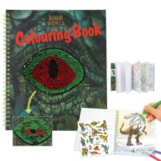 Dino World Colouring Book with Sequins