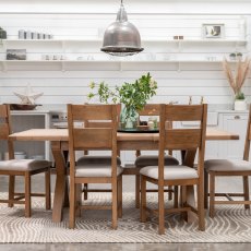 Manor Oak 1.3m Extending Crossed Leg Dining Table and 4 Ladder Back Chairs