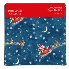 Museum & Galleries Santa Over The Rooftops Napkins Pack of 20 Museum & Galleries Santa Over The Rooftops Napkins Pack of 20