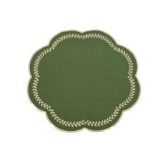 Waltons Scalloped Embroidered Leaf Placemats Green Waltons Scalloped Embroidered Leaf Placemats Green