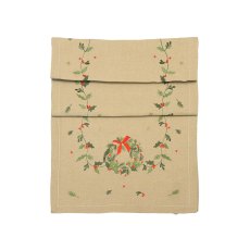 Waltons Embroidered Wreath Trail Runner Natural Waltons Embroidered Wreath Trail Runner Natural