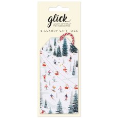 Glick Christmas On The Piste Gift Tag 6Pk Glick Christmas On The Piste Gift Tag 6Pk