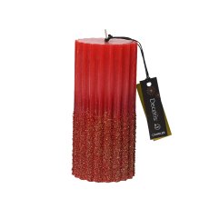 Kaemingk Red Glitter Pillar Candle