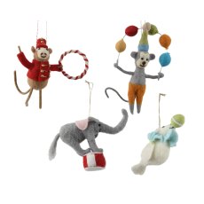 Kaemingk Circus Felt Animal Tree Decoration Kaemingk Circus Felt Animal Tree Decoration
