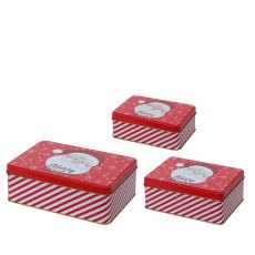 Kaemingk Set Of 3 Santa Storage Tins Rectangular Kaemingk Set Of 3 Santa Storage Tins Rectangular
