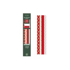 Green Christmas Wrap Pack Gingerbread Raffia And 8 Tags