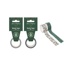 Green Christmas 8M Washi Paper Tape Assorted