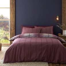 Catherine Lansfield Melrose Tweed Brushed Plum Duvet Cover Set